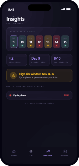 Insight cards and high-risk window forecast